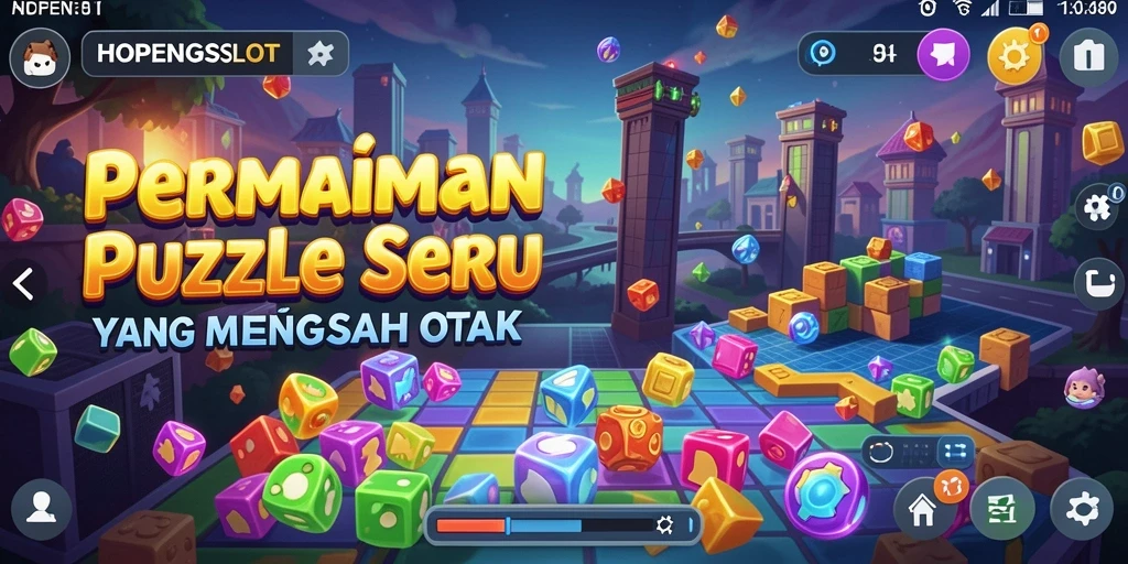 Screenshot gameplay HOPENGSLOT menunjukkan tantangan puzzle yang seru.
