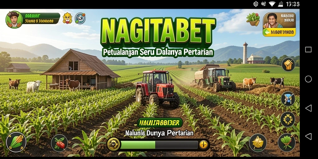 Tampilan menarik dari gameplay pertanian di NAGITABET.