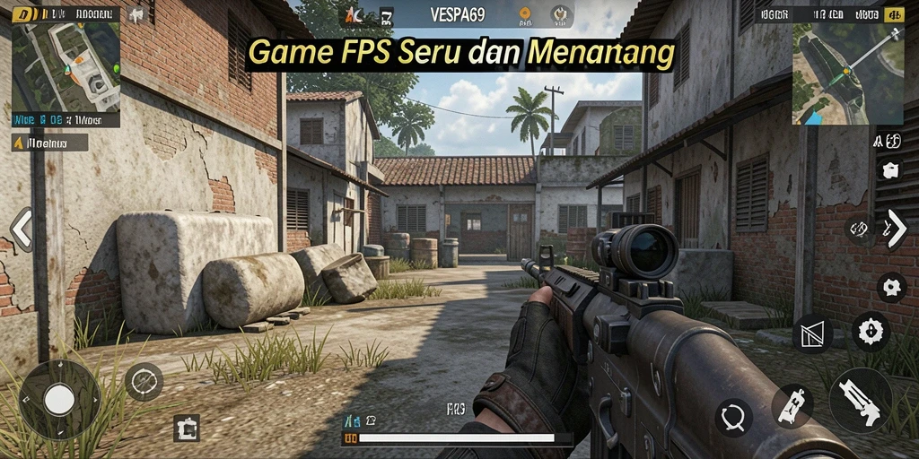 Gameplay VESPA69 dengan aksi tembak-menembak yang intens.